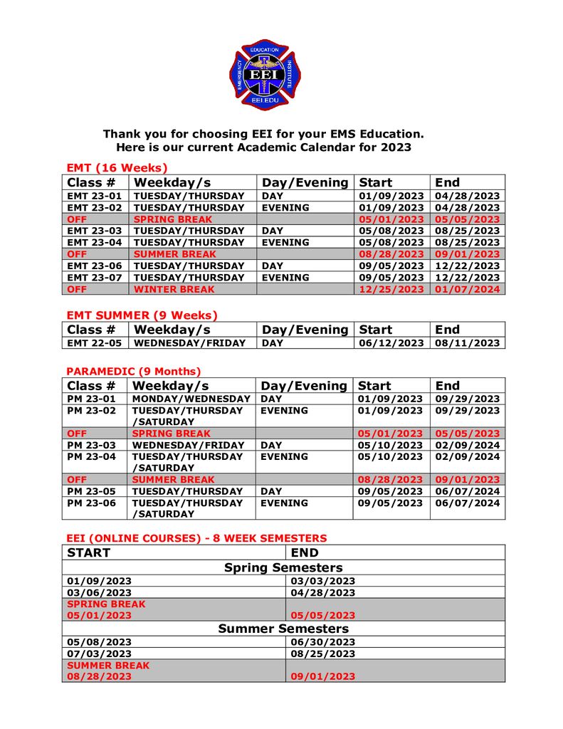 Academic Calendar 2023 2.0