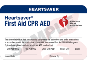 Heartsaver card with details and no background