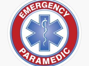 Emergency Paramedic logo in red and blue color