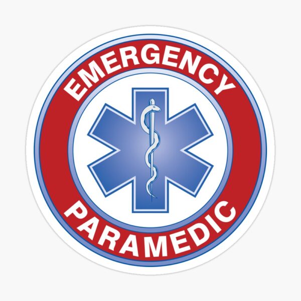 Emergency Paramedic logo in red and blue color