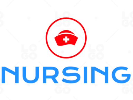 Nursing logo in blue color and white background