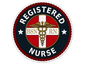 Registered nurse logo with a white background