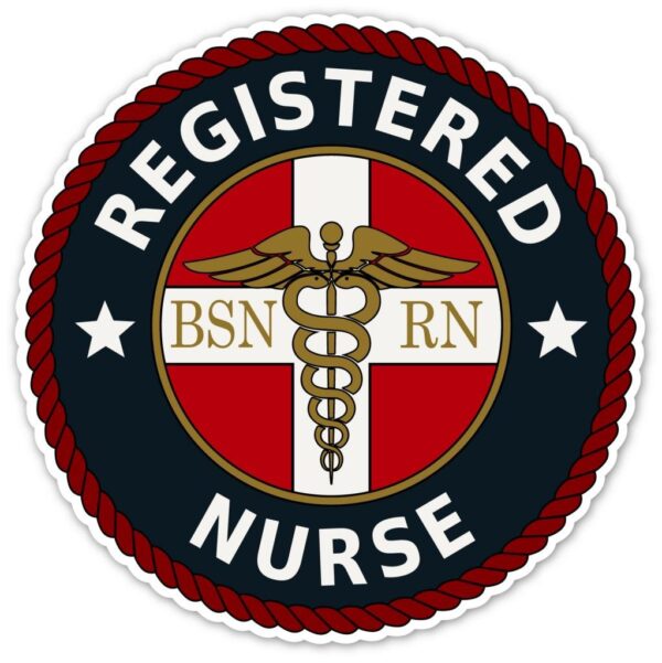 Registered nurse logo with a white background