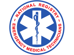 NREMT official logo in blue and white color