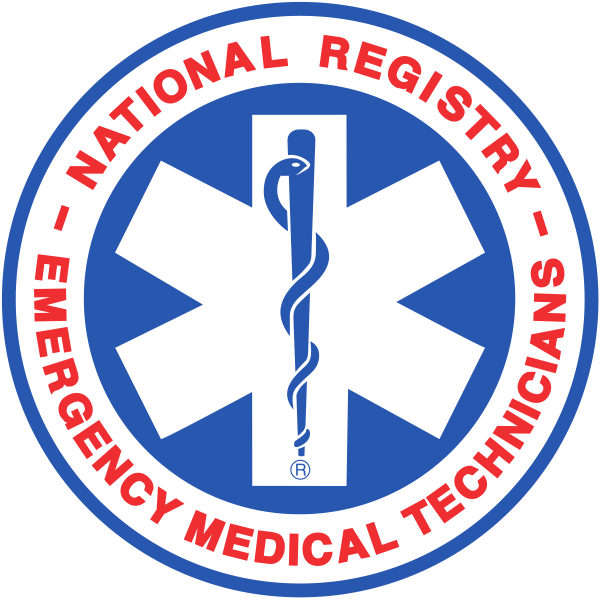 NREMT official logo in blue and white color