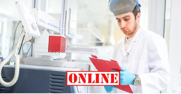A digital banner with a medical worker holding a red file